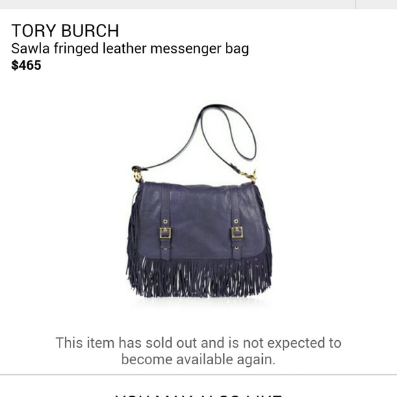 Tory Burch Purple Fringe Crossbody Messenger Purse - Picture 3 of 11
